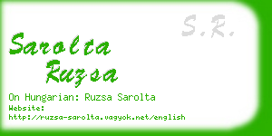 sarolta ruzsa business card